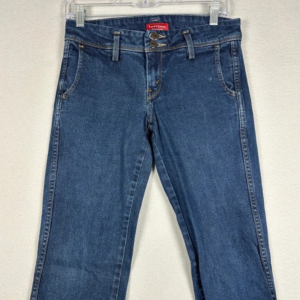 Levi's 545 Low Rise Flare Jeans Dark Wash Size 4 Medium Blue Denim Y2K
